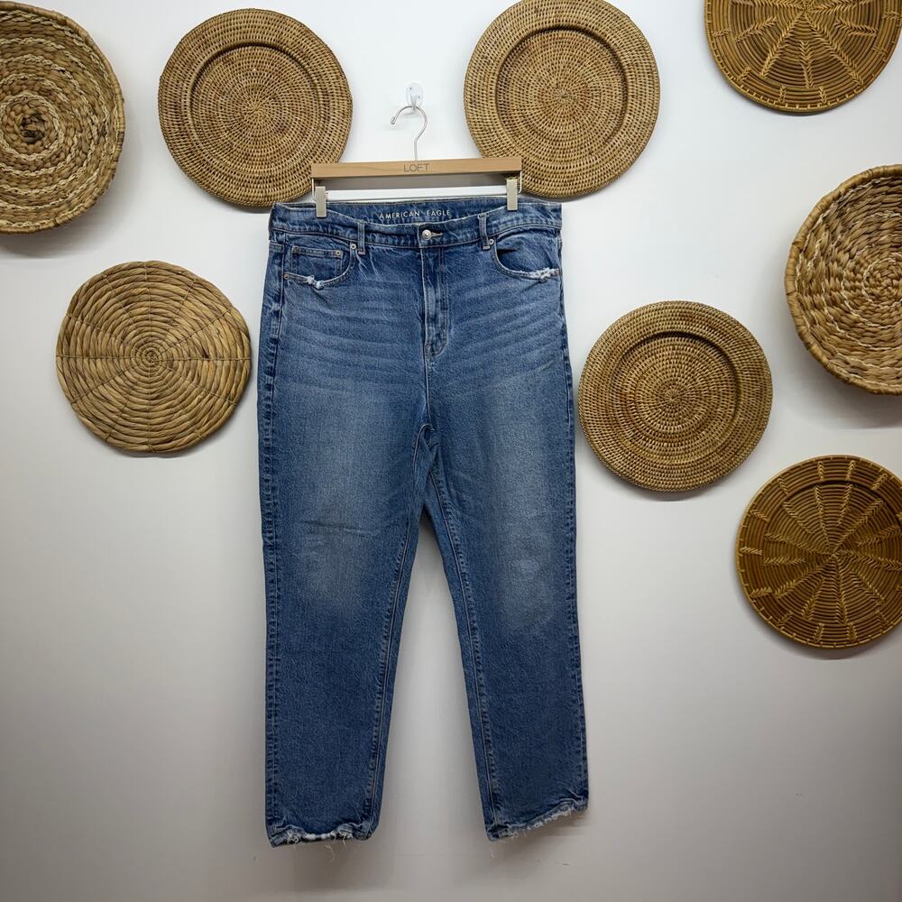 AE American Eagle Super High Rise Straight Jeans Plus Size 18